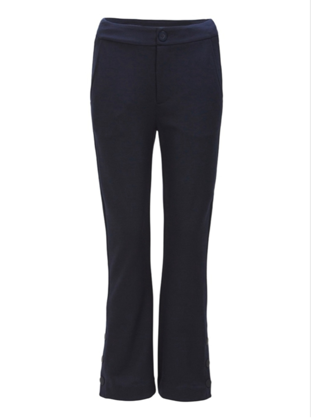 CAbi Keen Kick Flare #6043 Navy Flare Crop Pants Size 8 EUC